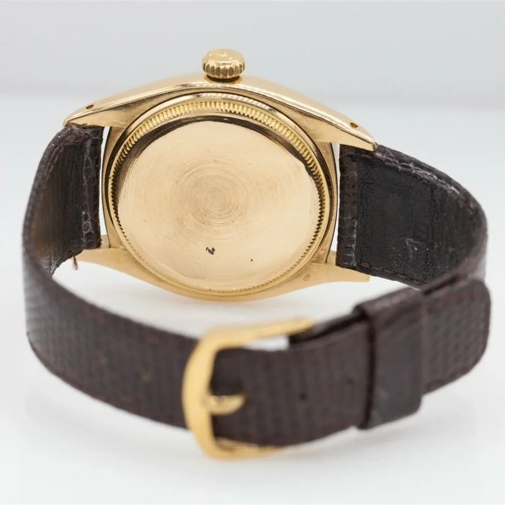 Rare! Men's Factory 34mm 18k Yellow Gold Watch